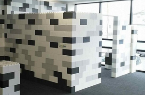 EverBlock White 12' x 10’ x 8‘1" L-Shaped Wall Kit With Door— Made with Modular Building Blocks