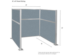 Load image into Gallery viewer, Pre-Configured Hush Panel Cubicle w/Fabric (U Shape) — 6&#39; high x 6&#39; wide