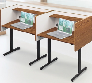 Height Adjustable Study Carrel Desk for Kids