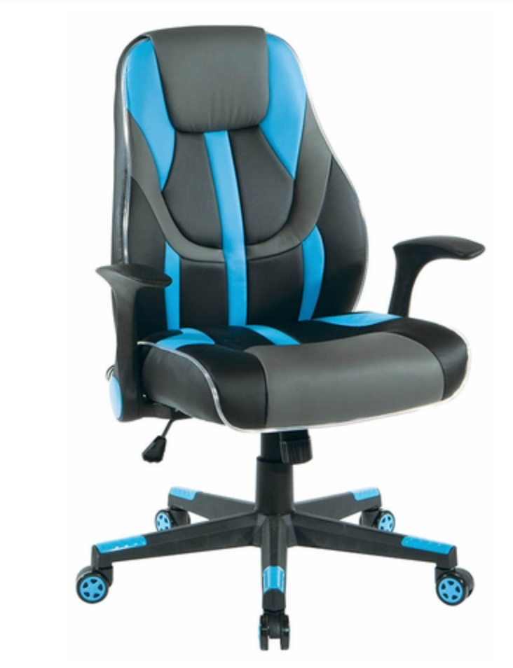 Gaming Chair with LED Light Piping Flip Up Arms Home Office