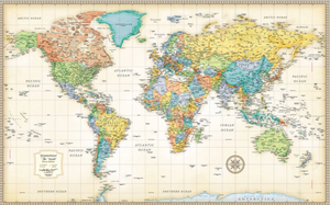 Classic Edition World Wall Map- great for kids