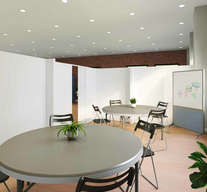 EverPanel L Shape Wall Kit includes two 7' long x 9' high panels with a door