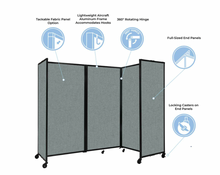 Load image into Gallery viewer, Room Divider 360 Folding Portable Partition in Fabric